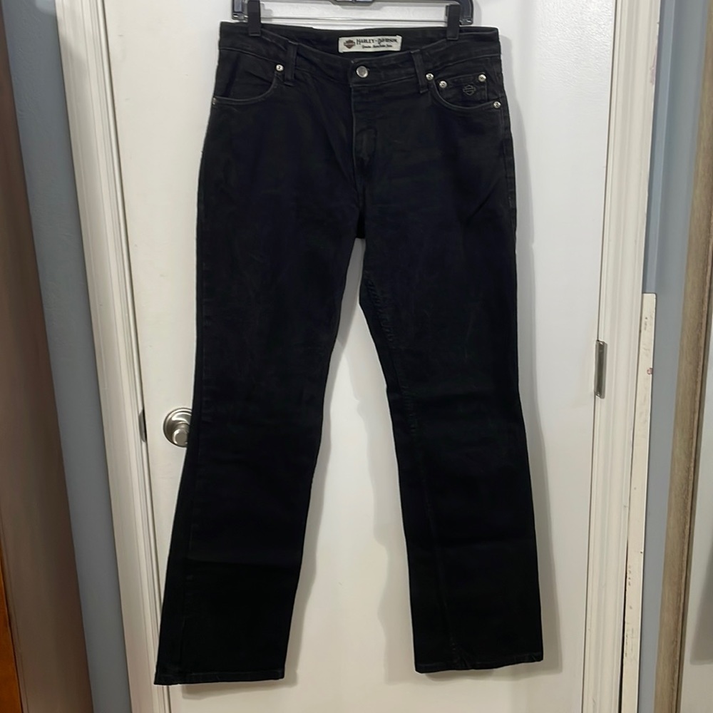 Harley Davidson Black Denim Jeans 12 Long